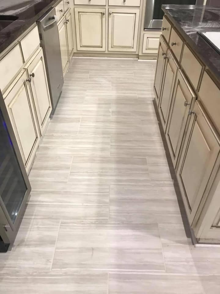 Tile kitchen flooring