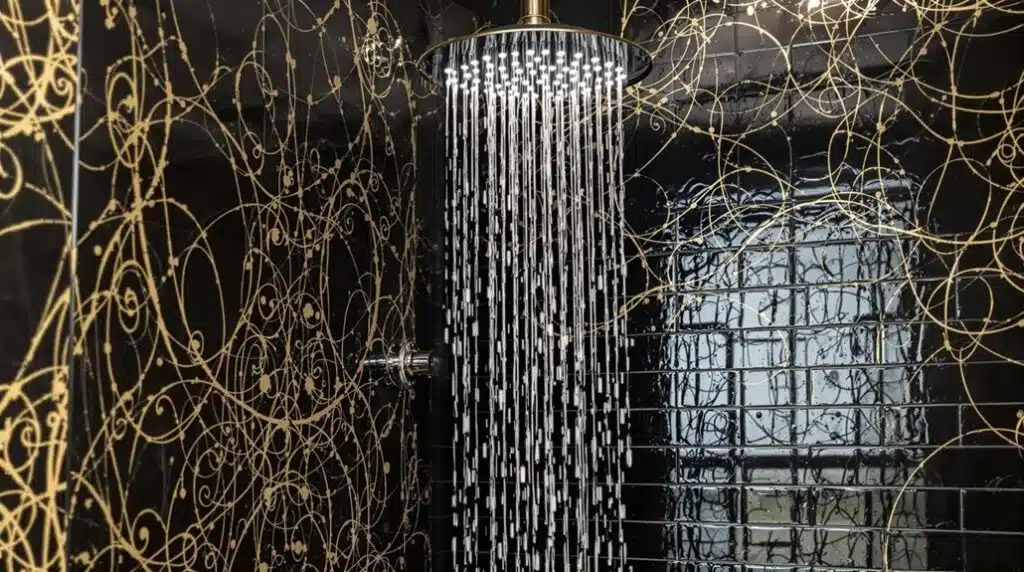 bold black gold showers