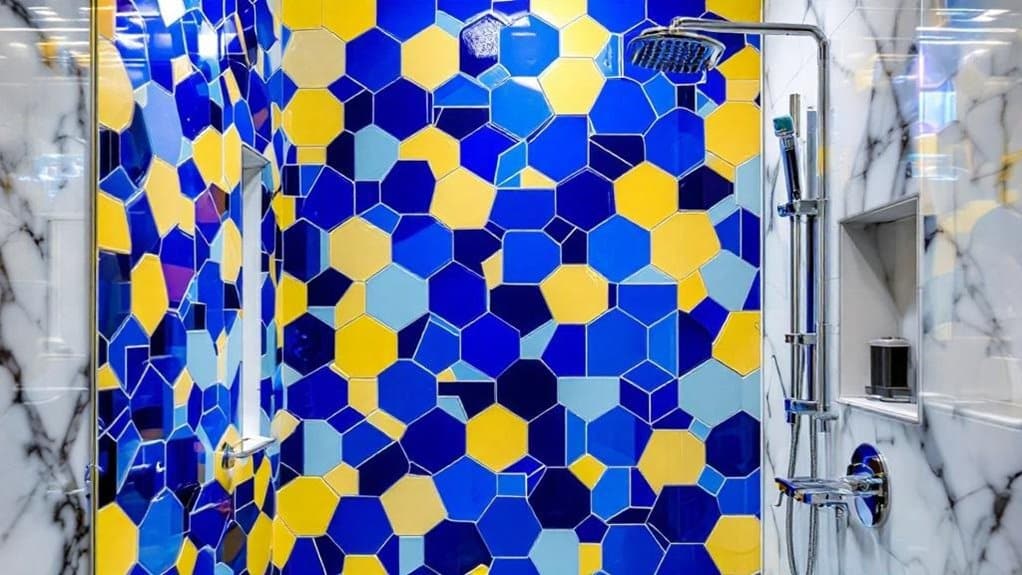 bold colorful shower designs