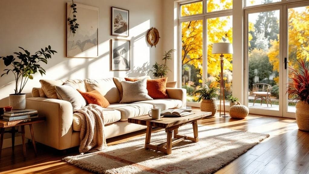 cozy textiles and lighting