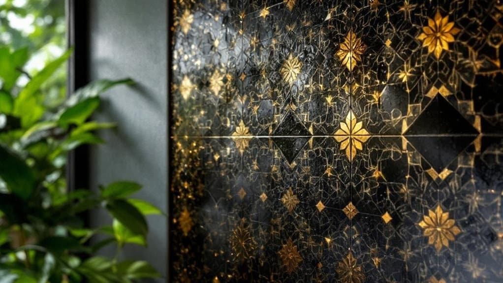 luxurious black and gold showers