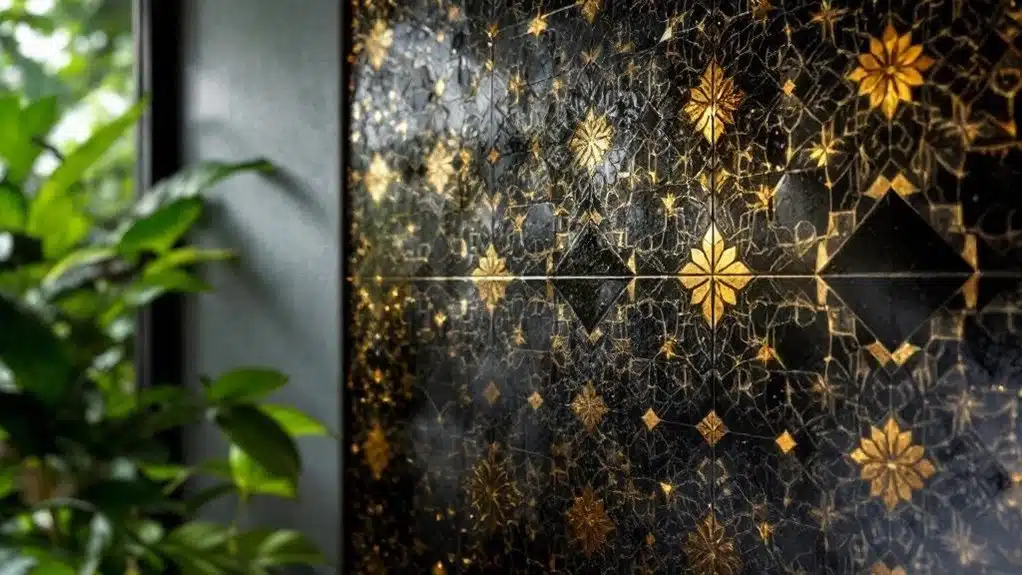 luxurious black and gold showers