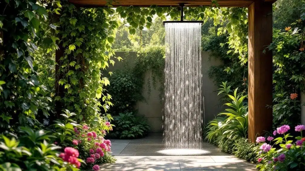 outdoor shower nature retreat