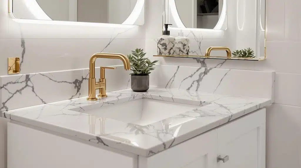 stylish small bathroom countertops