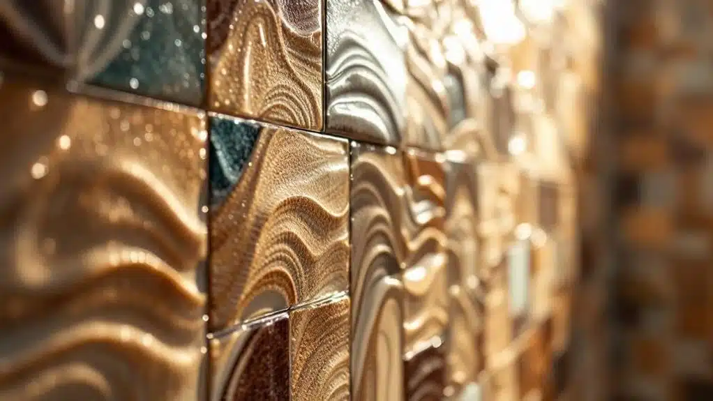 textured tiles enhance shower design