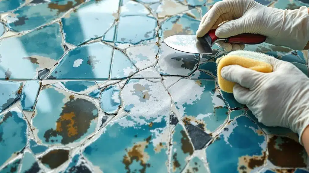 tile grout replacement signs