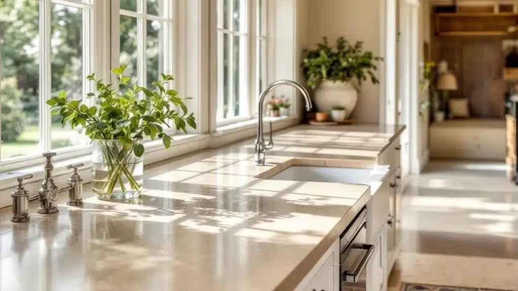 warm inviting beige countertops