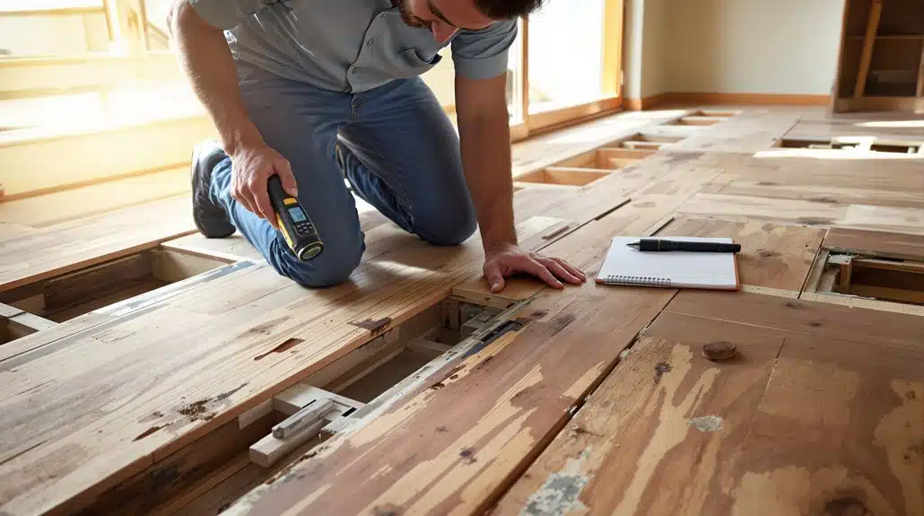 inspect subfloor for damage
