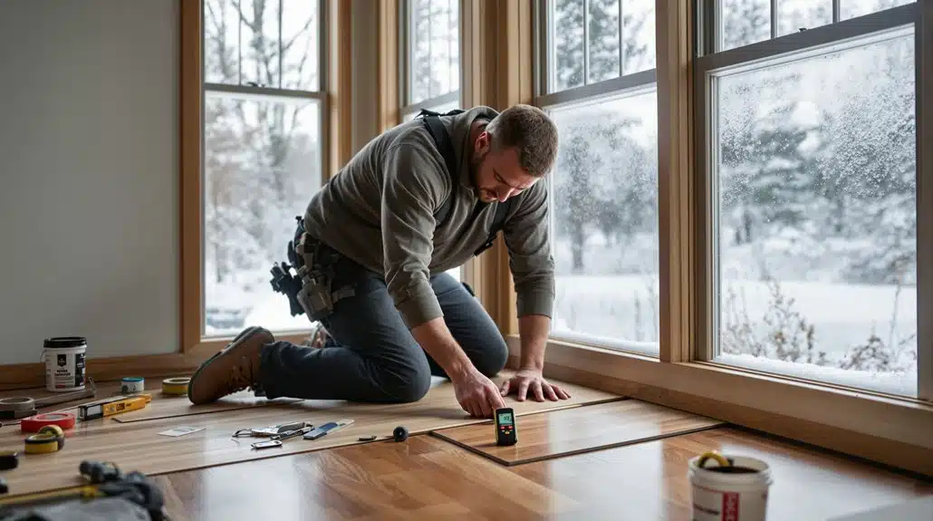 winter flooring installation challenges