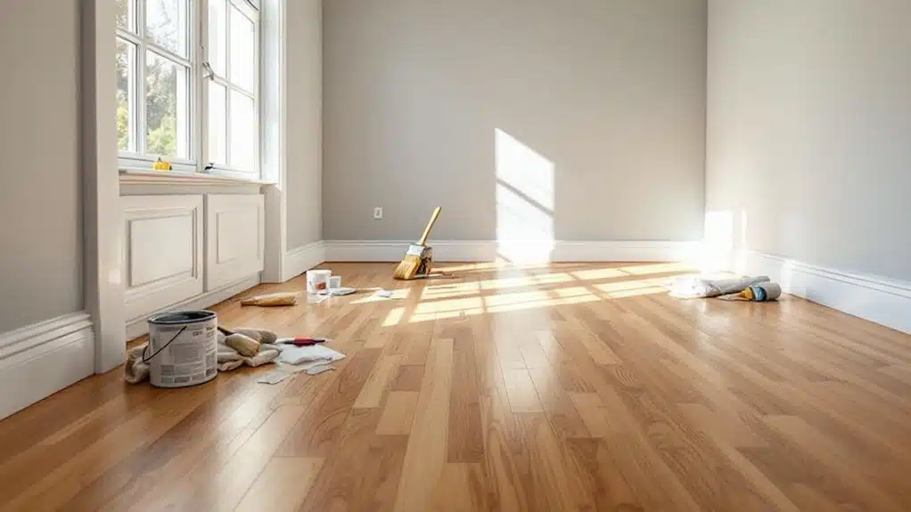 paint first install floors