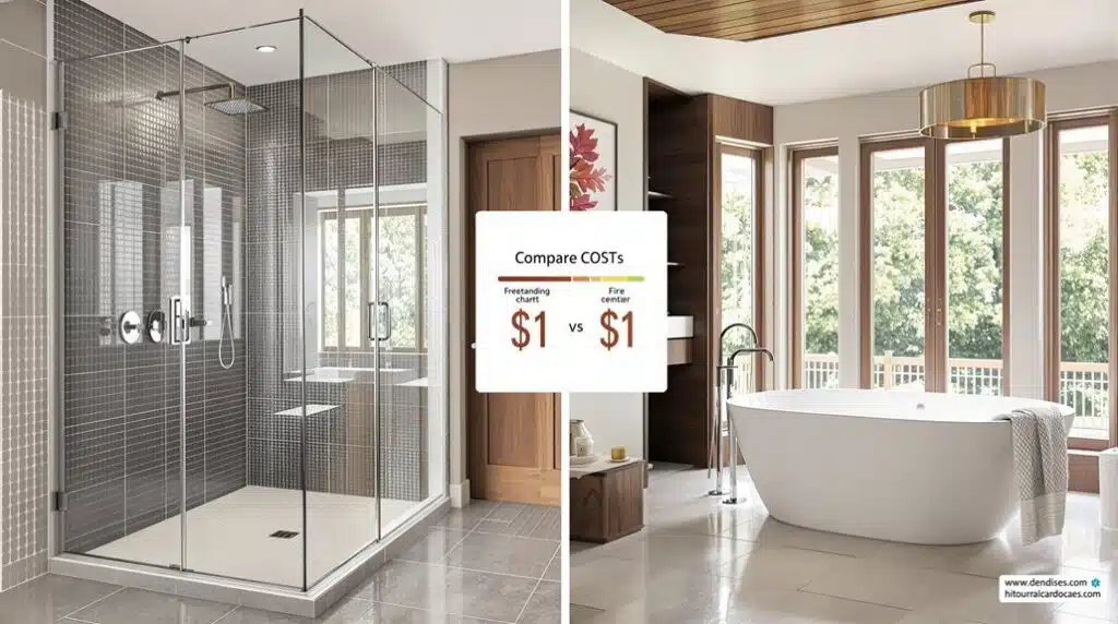 shower versus tub costs