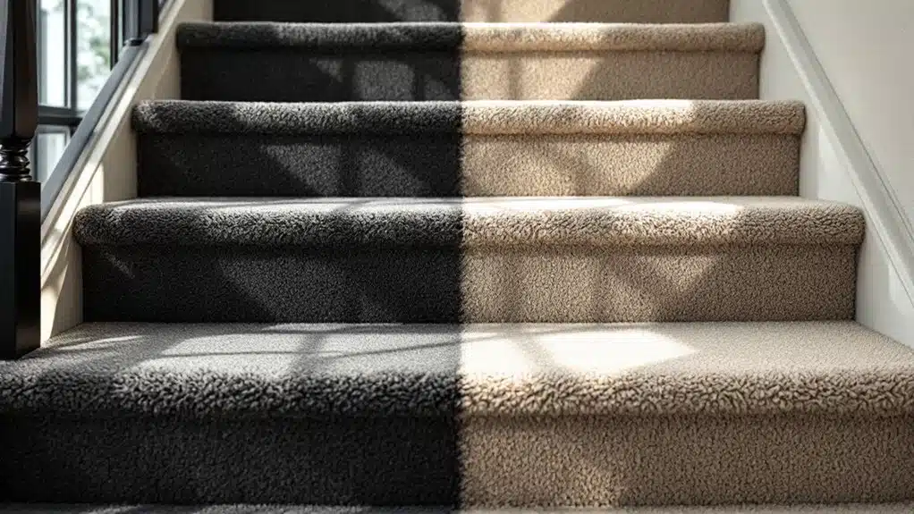 cut pile excels on stairs