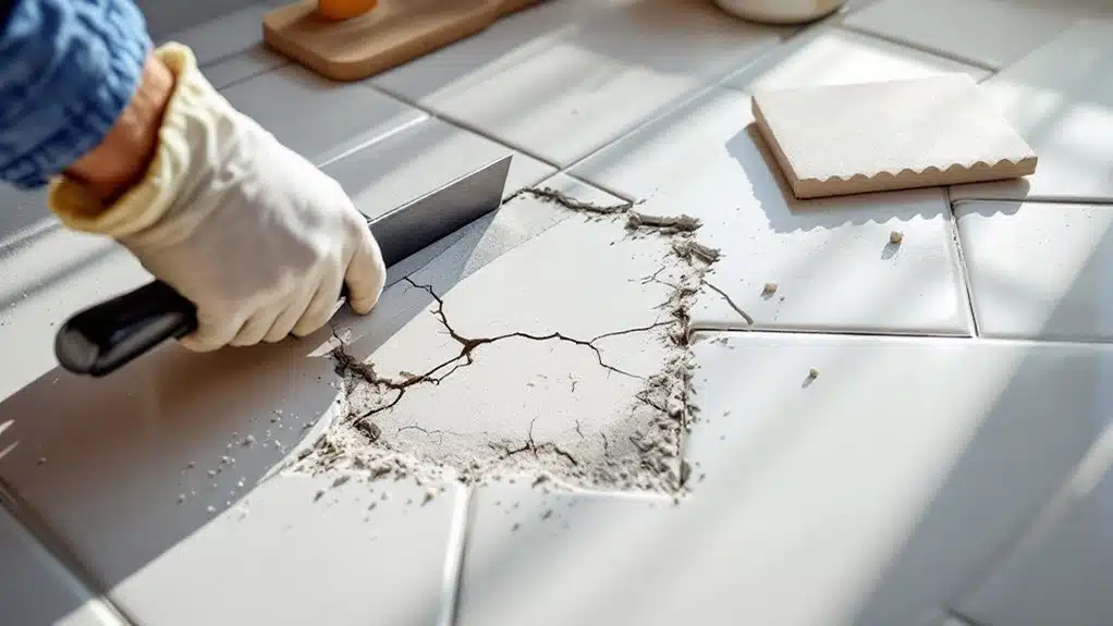replace one cracked tile